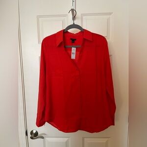 Ann Taylor Red Button Down Shirt